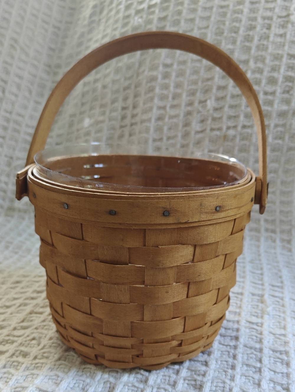 Longaberger Small Round Fruit Basket with Handle and Liner